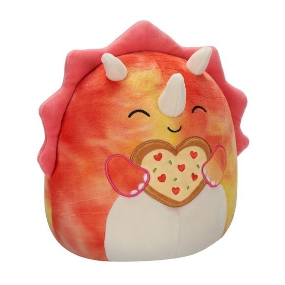 New Squishmallows Official 16 inch Trinity the Pink Triceratops Holding Pizza - Picture 1 of 7